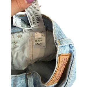 Levis 501 Original Light Wash High Rise Denim Jean Shorts W26 Button Fly Cut Off thumbnail 5