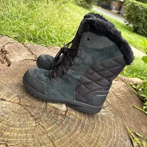 Columbia Ice Maiden II black leather suede waterproof winter boots women's size 8.5 thumbnail 2