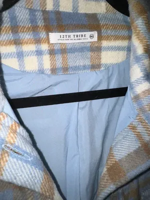 12th Tribe Austin blue plaid Shacket thumbnail 4