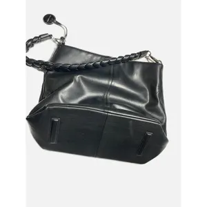 Steve Madden Hobo Bag Womens‎ Large Black Pleated Braided Handle Shoulder Tote thumbnail 4