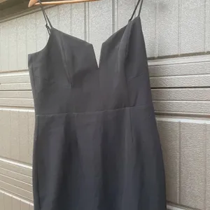 Bardot Kristen Peplum Cocktail Dress Black Spaghetti Strap Fit Flare Size 12 thumbnail 6