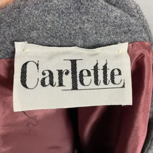 Vintage 1960s Cropped Blazer Jacket 3/4 Length Sleeves Women Carlette Twee Gray thumbnail 3
