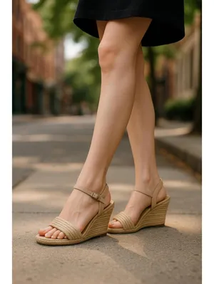 Joie Women's 8.5 Square Toe Wedge Block Heel Sandals thumbnail 2