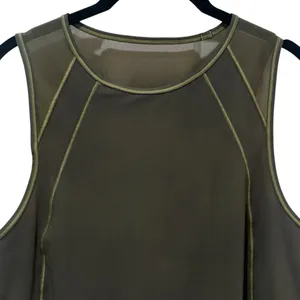 LuLuLemon Olive Green Mesh Detail Athletic Tennis Pickleball‎ Crop Tank Size S/M thumbnail 3