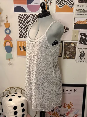 Abercrombie & Fitch Silver Sequin Mini Dress Size L thumbnail 2