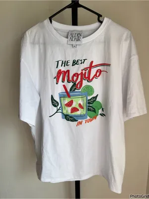 Alden Adair River White Graphic Mojita Oversized Tee Medium thumbnail 2