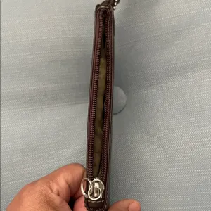 Coach Dark Brown Leather Wristlet used good condition thumbnail 7