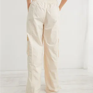 Aerie Cream High Waisted Go-For-It Baggy Cargo Wide Leg Pants Size XS thumbnail 3