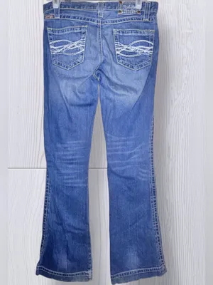CRUEL GIRL Low Rise Slim Embroidered Pocket Bootcut Western Jeans | Medium Wash thumbnail 4