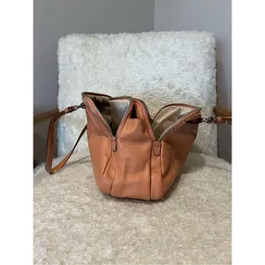 Coach leather purse bag pinkish/orange salmon color thumbnail 12
