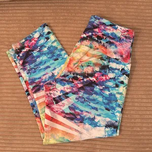 CANDIDA MARIA Colorful Cropped Leggings Sz M-L thumbnail 4