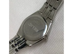 SilverTone tone Relic date watch 26mm all stainless steel 50MWR 5.5” running thumbnail 6