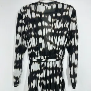 Bella Dahl XS Black White Contemporary Maxi‎ Dress Button Front Long Sleeve thumbnail 12