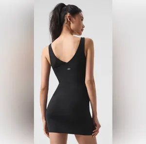 Alo Yoga Asymmetric Soleil Dress Black XS thumbnail 4
