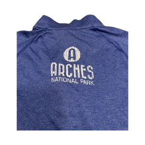 BAW Arches‎ National Park Quarter Zip Pullover Blue Heather Ladies XL Thumbholes thumbnail 4