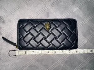 Kurt Geiger black quilted leather zipper wallet black thumbnail 2