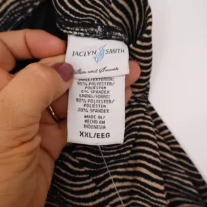 Jaclyn Smith Skirt Set Womens XXL Easy Separates Tan Black Abstract Wave NEW thumbnail 8