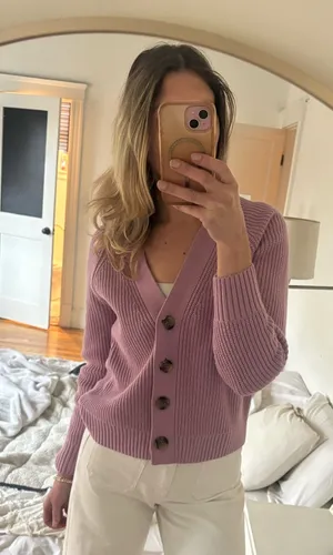 Old Navy XS Lilac Cotton Button Up Cardigan Sweater thumbnail 1