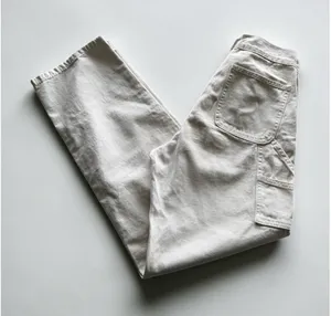J. Galt Shanghai Off White Cream Carpenter Pants High Waisted Straight Leg Sz S thumbnail 1