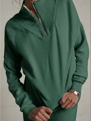 PerfectWhiteTee Women’s The Tyra 1/4 Zip Pullover Cotton Sweater Size Small thumbnail 1