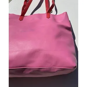 Vintage Juicy Couture Large Pink Leather Red Velvet Y2K Summer Travel Bag thumbnail 16