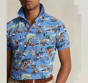 Polo Ralph Lauren Polo Bear Paris All-Over Print Mesh Polo Shirt - Men's Size M thumbnail 7