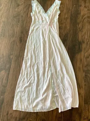 Vintage Faux Wrap Nightgown Pink Size M thumbnail 4