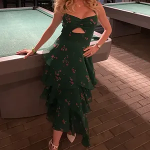 Revolve Flynn Skye Leona Midi Green‎ Floral Dress XS thumbnail 3