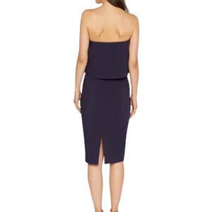 Likely‎ Driggs Strapless Cape Overlay Midi Dress Navy Blue 2 Minimalist Elegant thumbnail 10