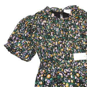 NWT Tuckernuck Hyacinth House Samantha in Black Floral Cotton Smocked Dress L thumbnail 4