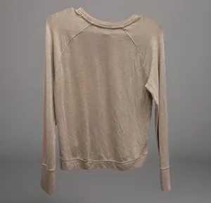 Athleta Sweatshirt Crew Neck Long Sleeve Casual Sweater Athleisure XS Tan thumbnail 2
