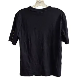 Ann Taylor‎ Women's Blue Mock Neck Short Sleeve T-Shirt M thumbnail 5