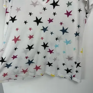 Monrow Womens Vneck Colorful Star Print Tshirt Sz Large Cotton thumbnail 9