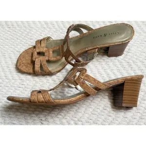 kelly and katie Women's cork textured twisted block heel Slip On sandals Size‎ 8 thumbnail 5