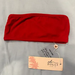 Oh Polly Swim Red Bandeau Bikini Top thumbnail 1