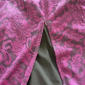 Purple Lace Off Shoulder Ruffle‎ Bell Sleeve Formal Dress Sz XS thumbnail 6