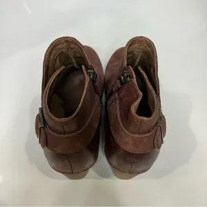 Dansko Shirley wedge ankle bootie maroon leather women’s size 36‎ comfort shoes thumbnail 8
