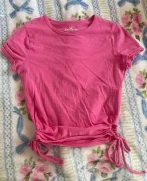 Hollister Hot Pink Crewneck Baby Tee thumbnail 1
