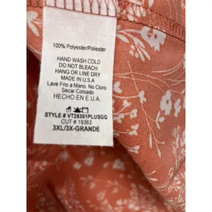 Vanilla Bay Womens 3X Rust Orange Floral Tiered Babydoll Top‎ VT28391PLUSGG thumbnail 6