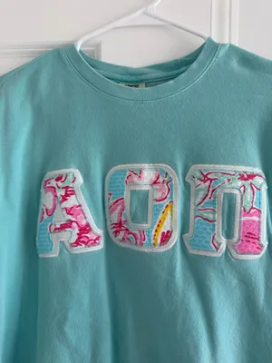 AOII Comfort Colors Letter Shirt thumbnail 2