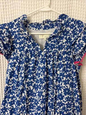 Pinch Blue Floral Mini Dress Ruffle Flutter Sleeves Coquette Babydoll Cotton thumbnail 2