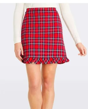 Draper james red tartan skirt thumbnail 1
