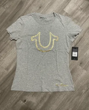 True Religion Women Gray T Shirt thumbnail 1