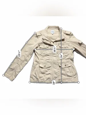Kensie Jeans Womens Utility Jacket Small Beige Military Safari Cargo Stretch thumbnail 4
