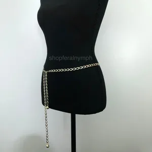 Y2K Minimalist Gold Oval Link Chain Belt, Fits Up to 42.5 Inches, X7GA1184 thumbnail 5