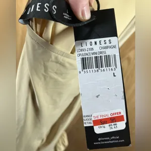 LIONESS Size L Champagne Opulence Mini Dress NWT thumbnail 4
