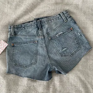 Free people high waisted mid blue raw hem shorts NWT size 26 thumbnail 6