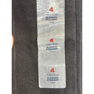 Old Navy NWT Women Size 4 High-Rise Slouchy Straight Black Distressed Crop Jeans thumbnail 8