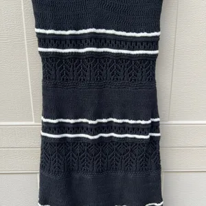 Abercrombie & Fitch Black White Crochet Mini Dress Sz XS Summer Vacation Resort thumbnail 3