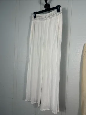 Goa White Wide Leg White Pants Size Medium EUC thumbnail 7